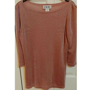 Women's 3/4 Length Sleeves Top with Sparkle Material by Gloria Lance Small EUC